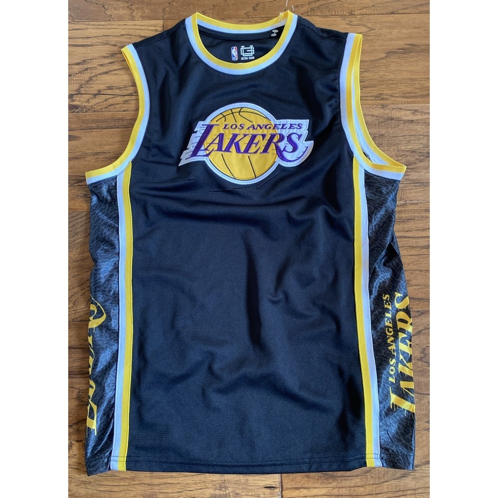 NBA Ultra Game LA Lakers Black Embroidered Jersey Size Small